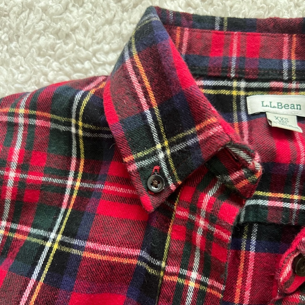 L.L. BEAN Women’s Scotch Plaid Flannel Shirt Relaxed Size XXS - Picture 4 of 13